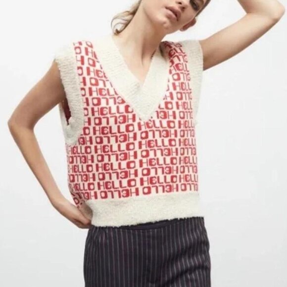URBAN OUTFITTERS JORDIE HELLO SWEATER VEST - Picture 1 of 4